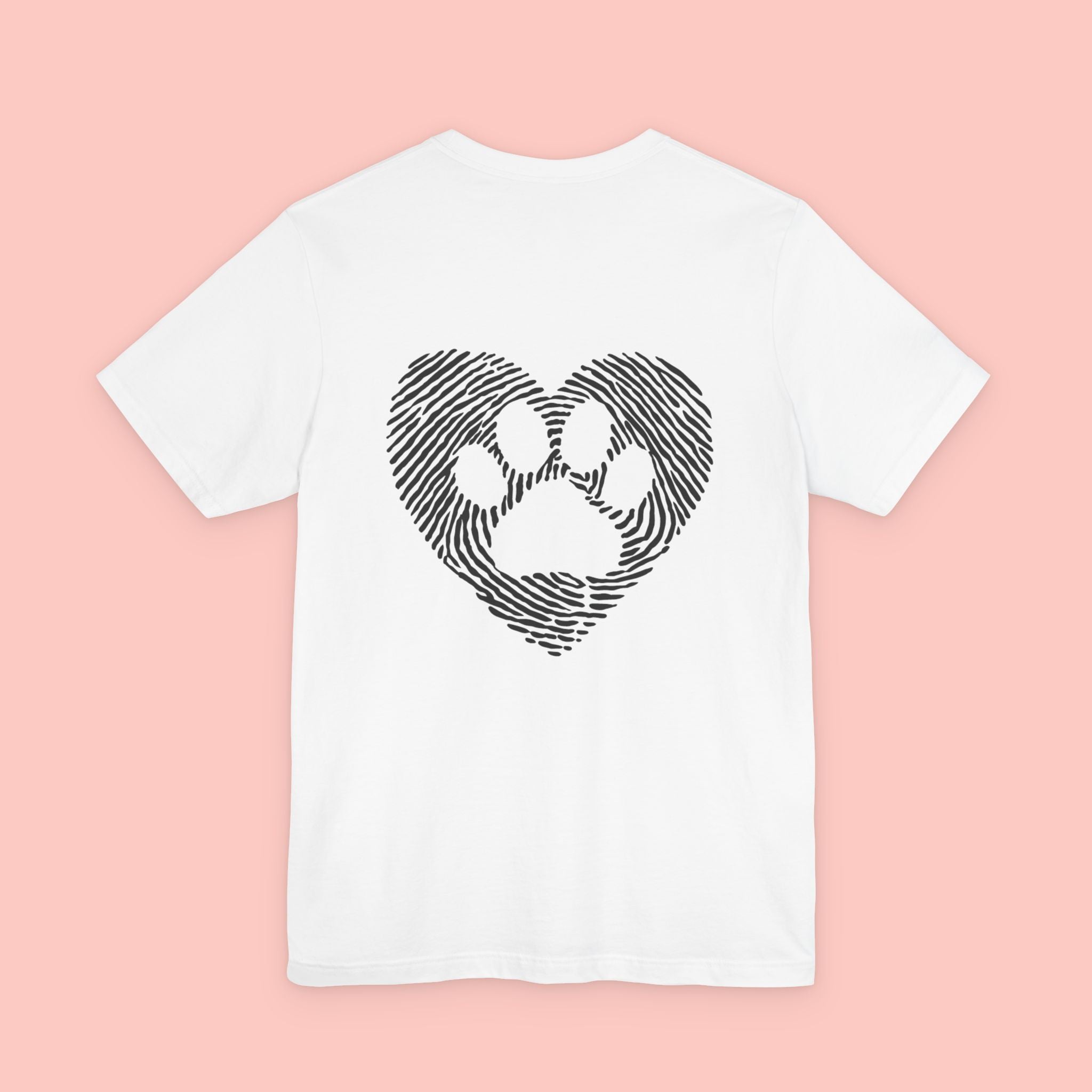 T-Shirt — Heart Pawprint Fingerprint Design (Pet Lover Gift)