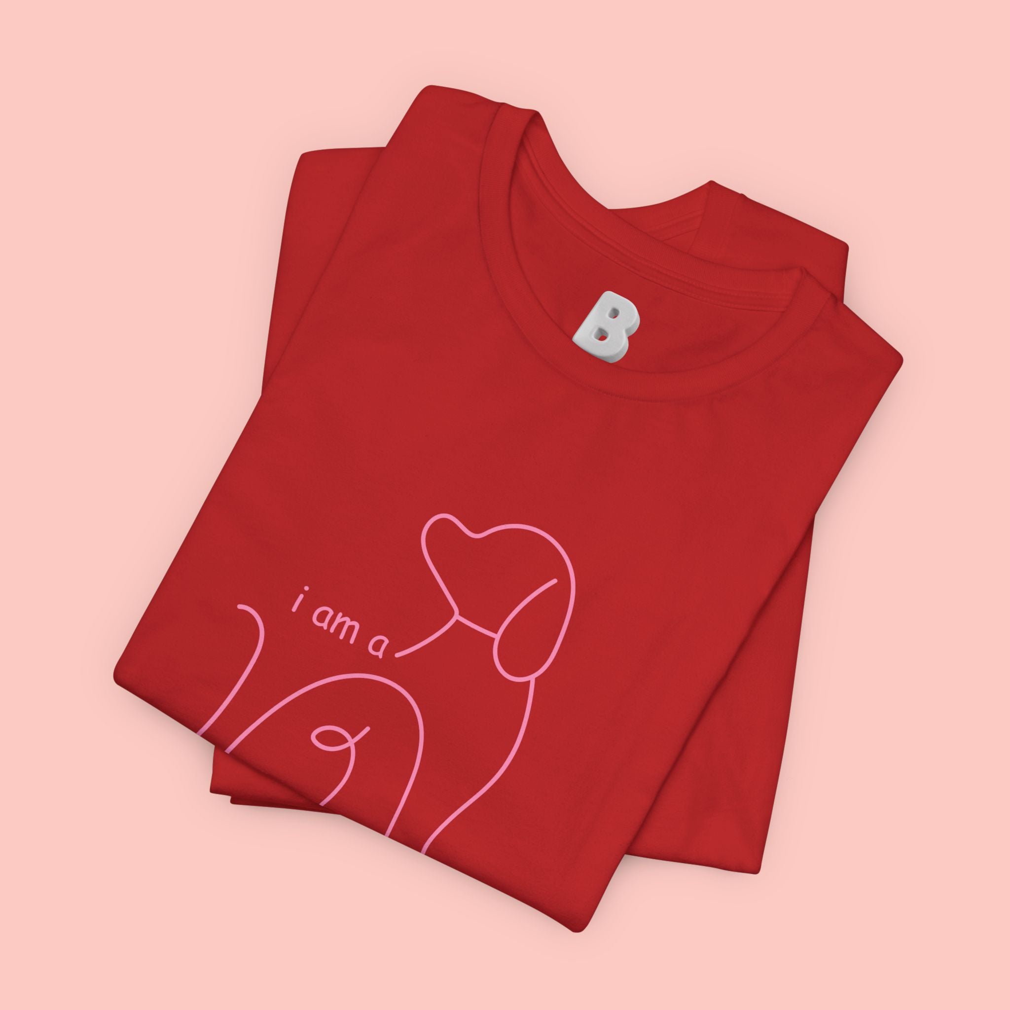 Dog Mom T‑Shirt – Minimal Pink Line Art Dog Tee