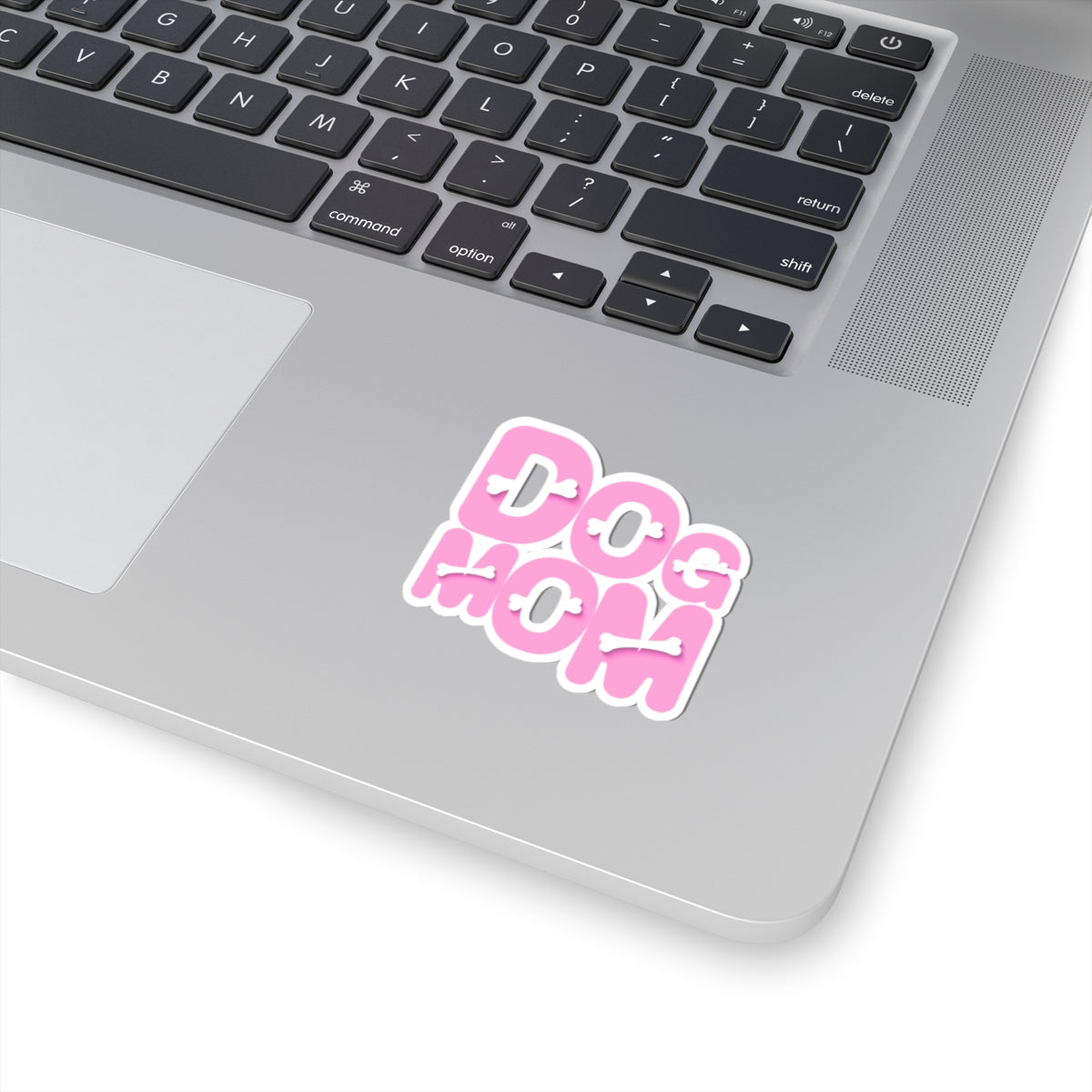 Dog Mom Kiss-Cut Sticker — Pink Bone Lettering Vinyl Decal