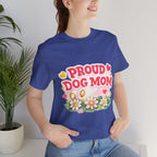 Proud Dog Mom Tee – Floral Retro Heart Design