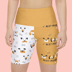 Women's Dog Print Workout Shorts — 'BARKLYNE' Best Friends AOP Activewear
