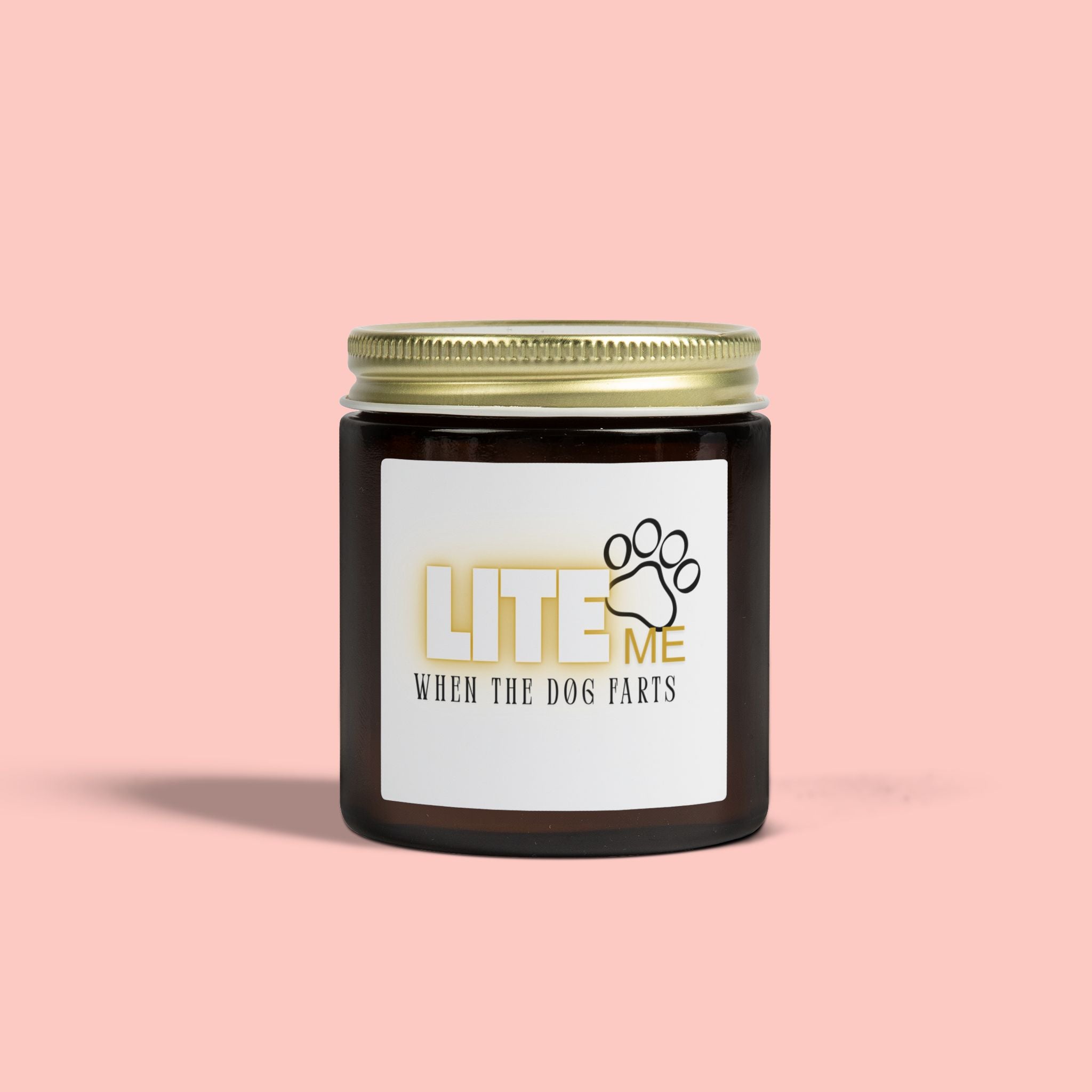 Coconut Apricot Scented Candle — "Lite Me When The Dog Farts" (4oz / 9oz)
