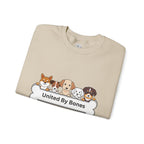 Dog Crewneck Sweatshirt — "United By Bones" Cute Puppy Graphic