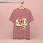 Dog Mom T-Shirt – Cute Golden Retriever Design with Hearts & Paw Prints
