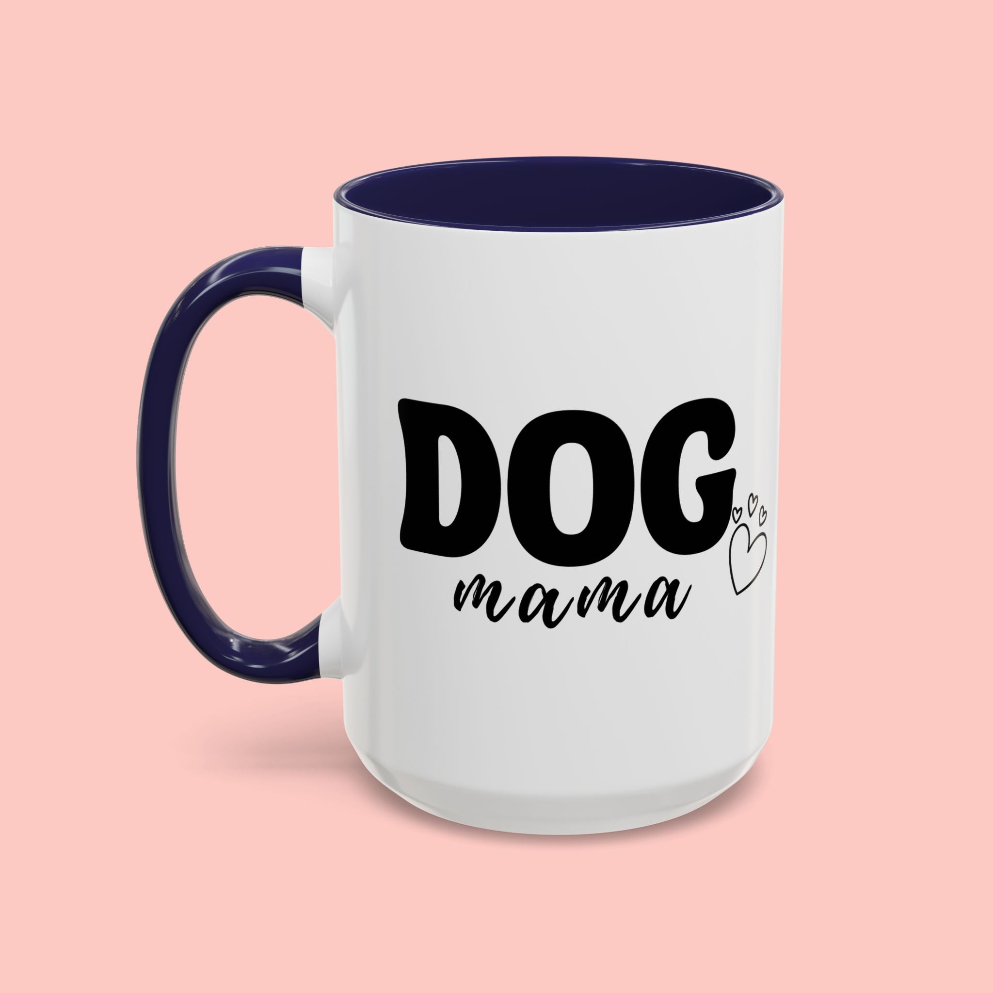 Dog Mama Accent Coffee Mug — Cute Black & White Pet Lover Gift (11/15oz)