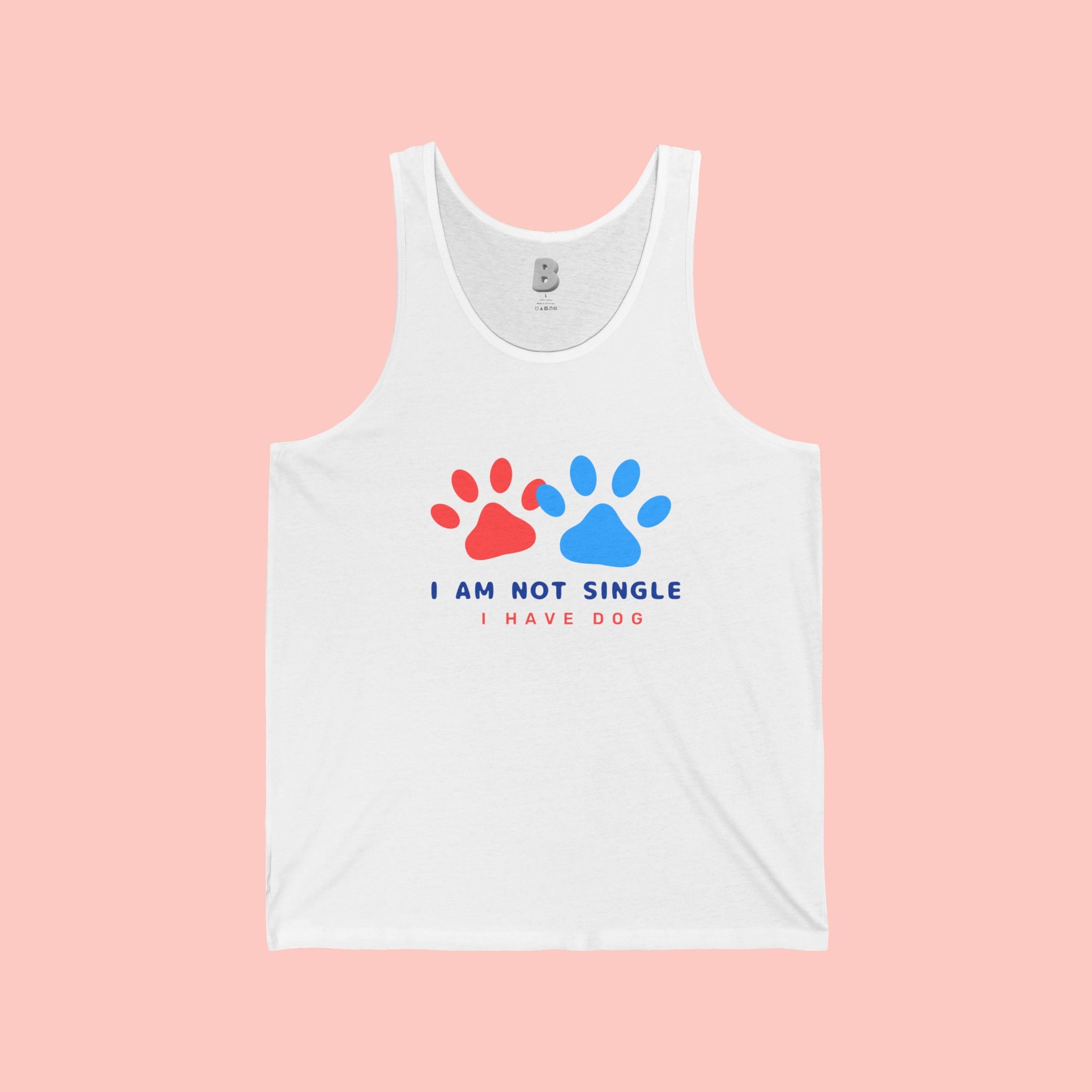 Dog Lover Tank Top — “I Am Not Single I Have Dog” Paw Print Tank