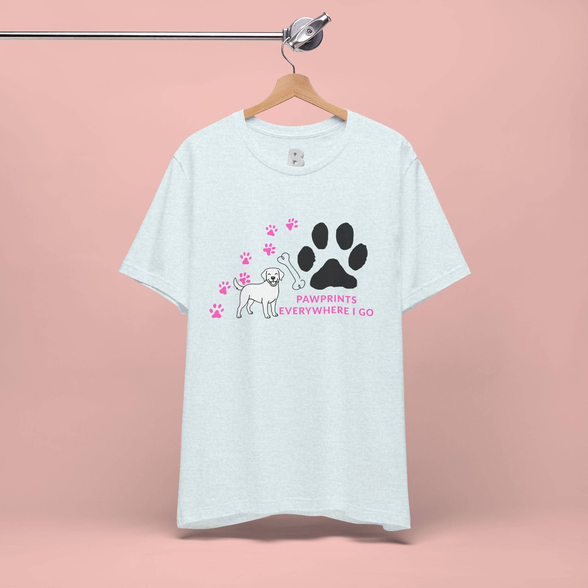 Dog Pawprint T-Shirt — "Pawprints Everywhere I Go" Cute Pet Lover Tee