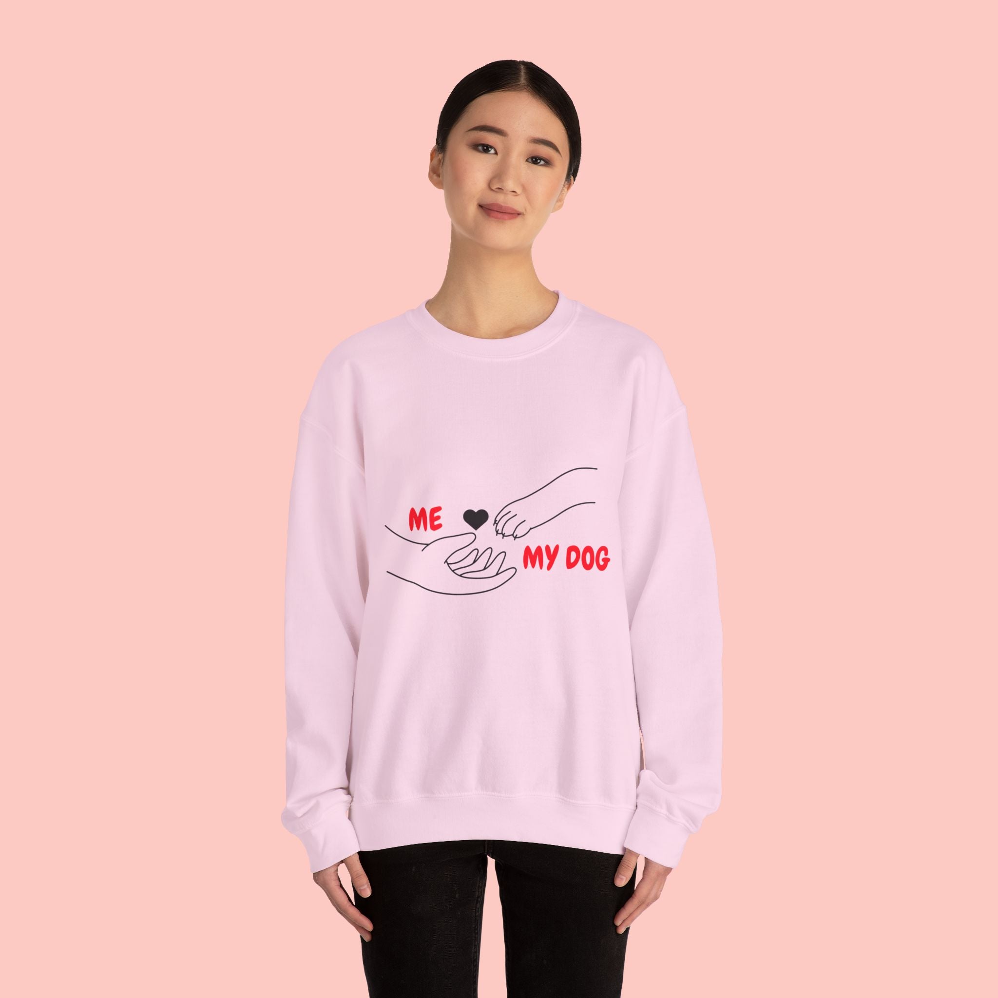 Dog Lover Crewneck Sweatshirt — "Me  My Dog" Minimalist Paw Print Design