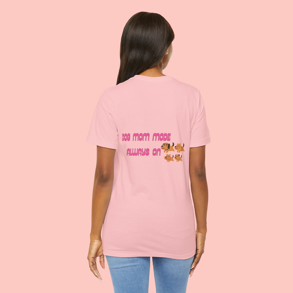Dog Mom Tee — "Dog Mom Made, Always On" Cute Paw Print Graphic T-Shirt