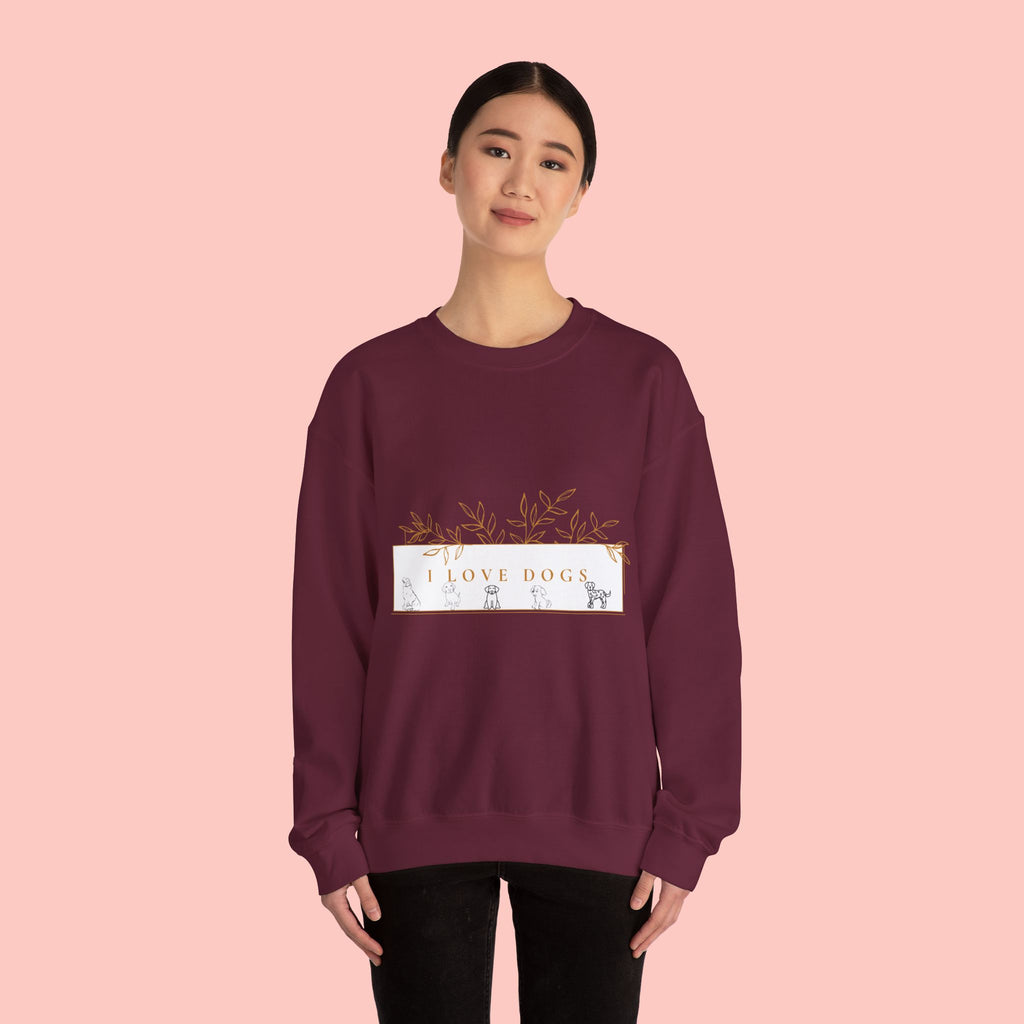 I Love Dogs Floral Crewneck Sweatshirt