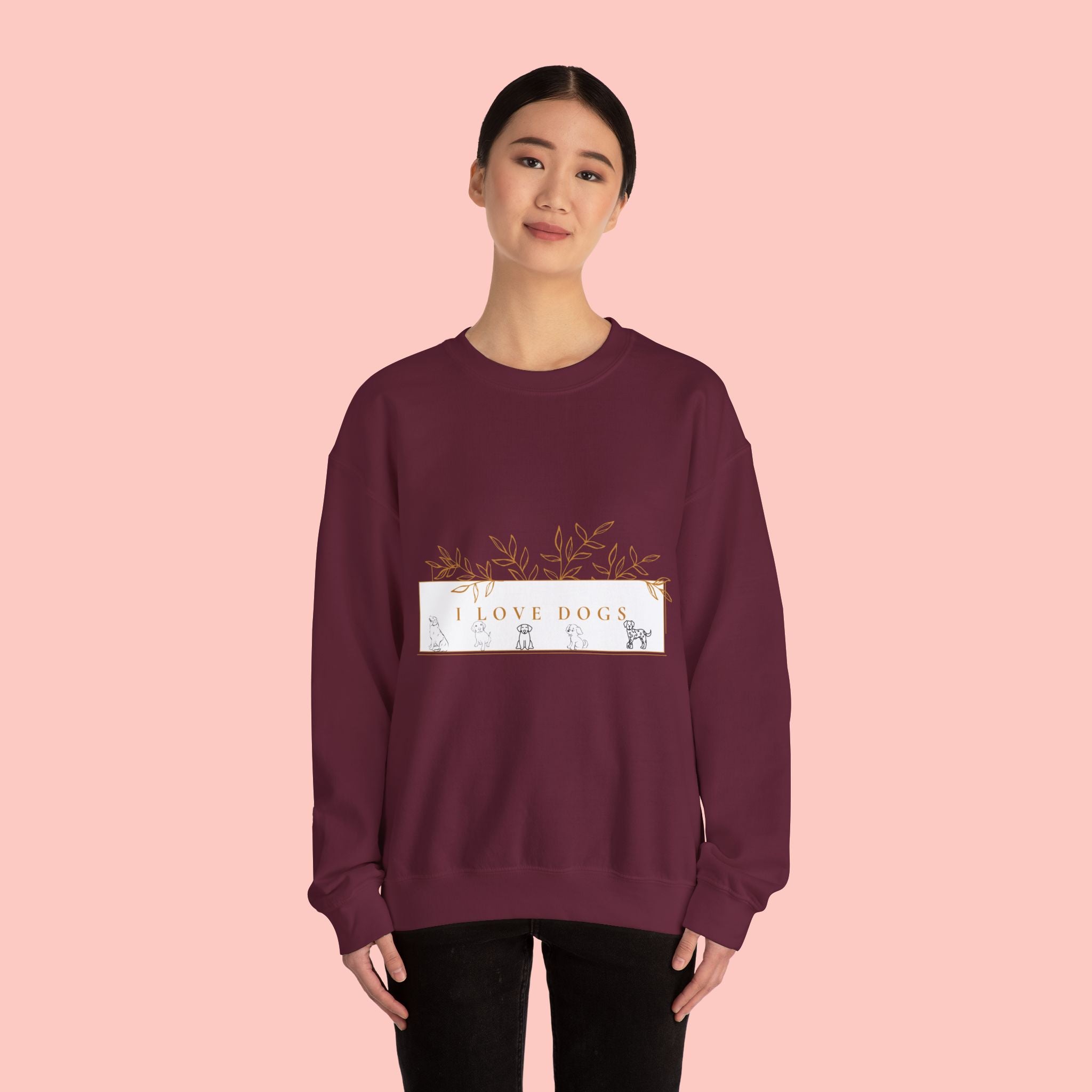 I Love Dogs Floral Crewneck Sweatshirt