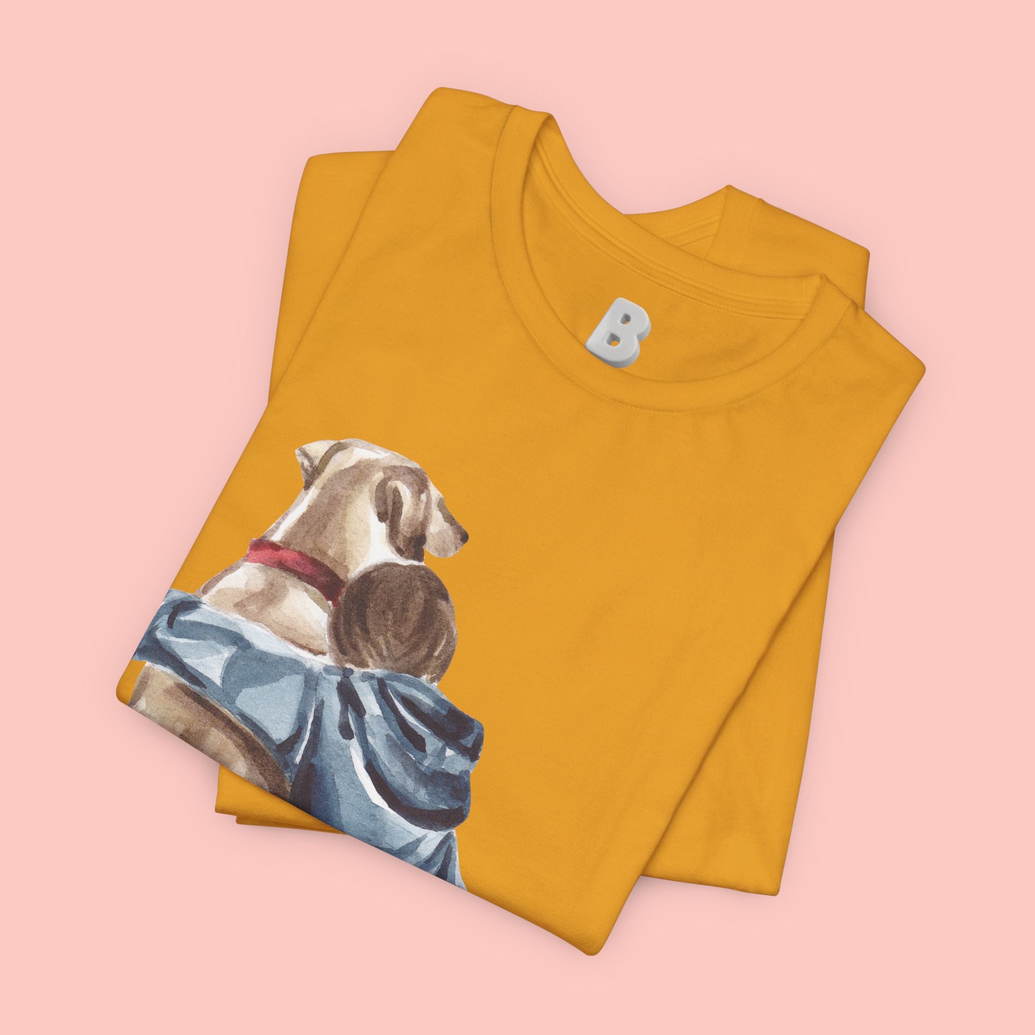 Cuddles Over Everything Tee — Boy Hugging Dog Animal Lover T-Shirt