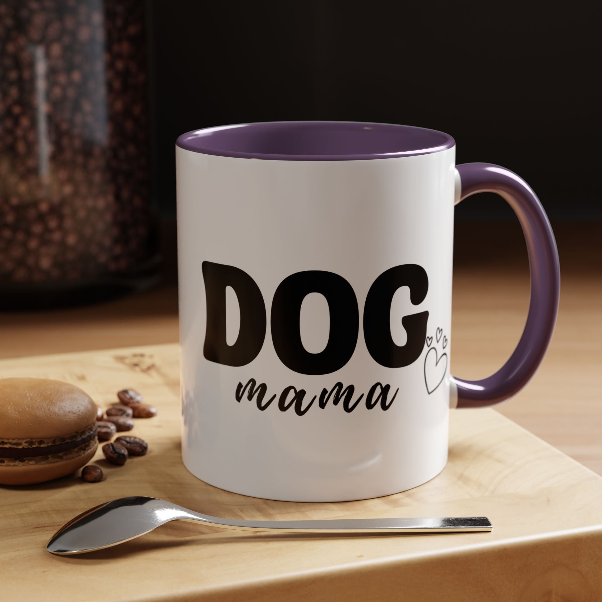 Dog Mama Accent Coffee Mug — Cute Black & White Pet Lover Gift (11/15oz)