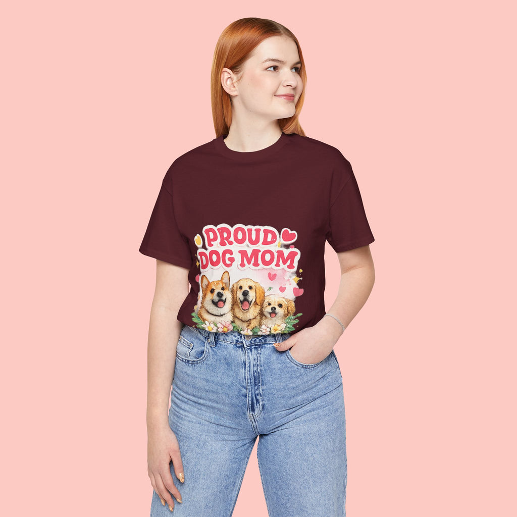 Proud Dog Mom T-Shirt — Cute Corgi & Golden Retriever Floral Tee for Pet Lovers