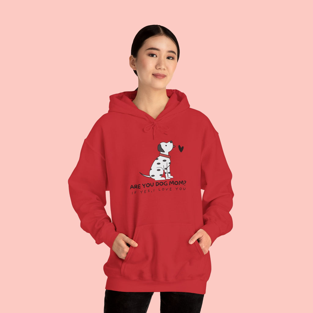 Dog Mom Hoodie — 'Are You Dog Mom?' Cute Dalmatian Graphic Pullover