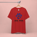 Dog Mom T-Shirt – Blue Paw Graphic "Dog Mom: It's Not a Hobby, It's a Lifestyle"
