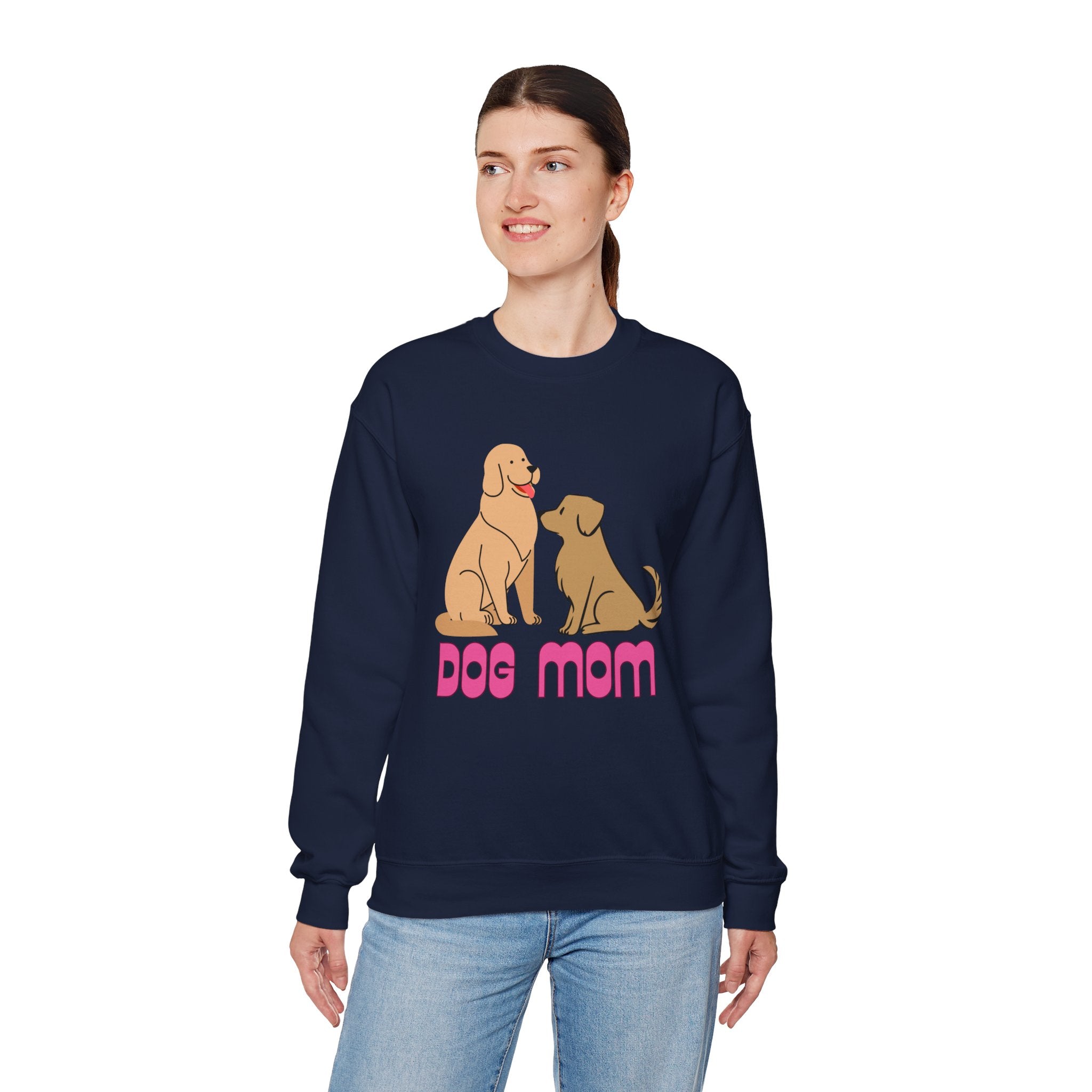 Dog Mom Sweatshirt — Cute Cartoon Dogs "Dog Mom" Crewneck