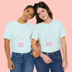 Dog Mom T‑Shirt – Minimal Pink Line Art Dog Tee