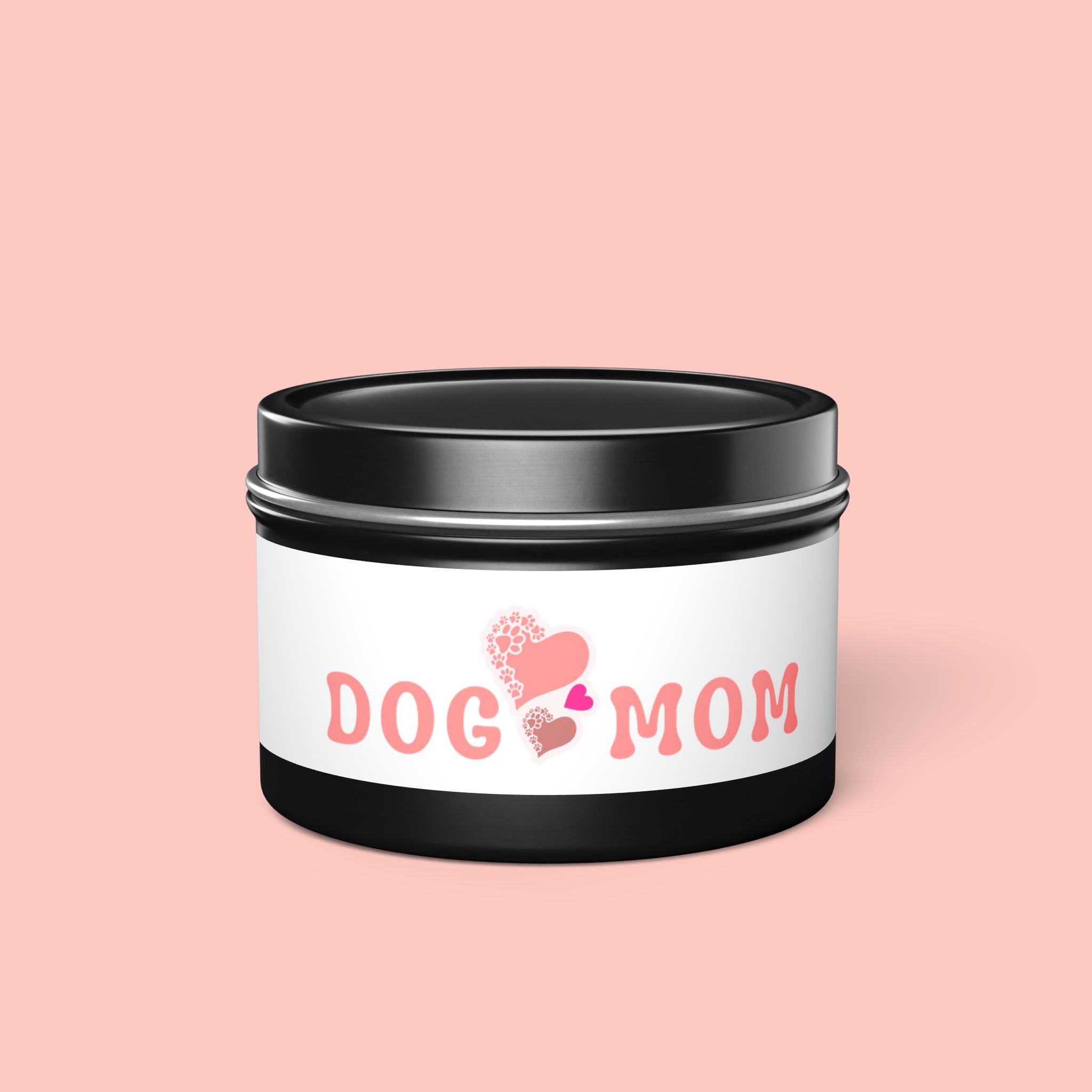 Dog Mom Tin Candle — Heart Paw Scented Travel Candle (Perfect Gift for Dog Lovers)