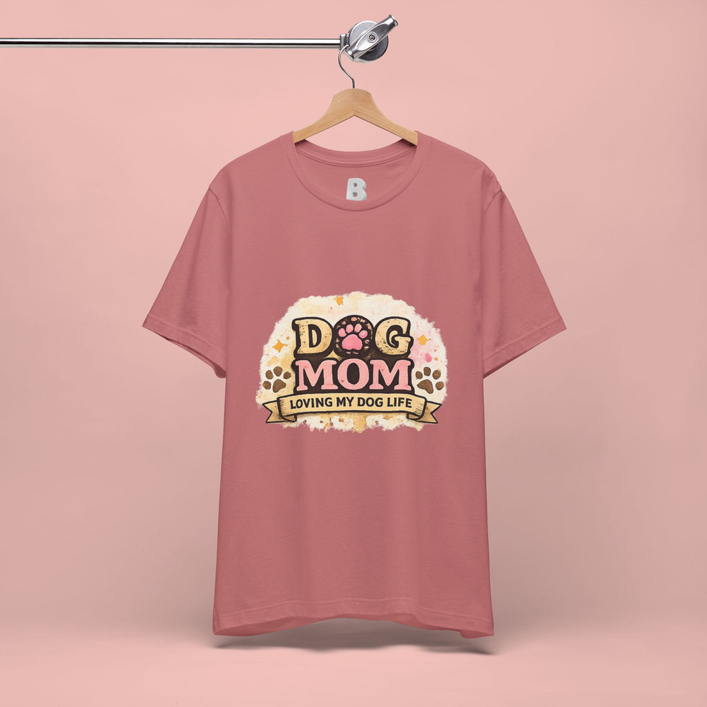 Dog Mom T-Shirt – "Loving My Dog Life" Cute Paw Print Tee for Pet Moms