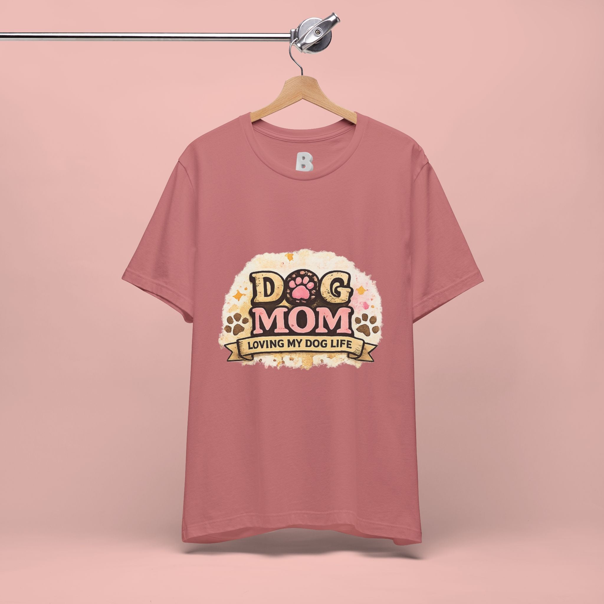 Dog Mom T-Shirt – "Loving My Dog Life" Cute Paw Print Tee for Pet Moms