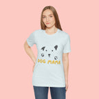 Dog Mama Graphic Tee — Cute Paw Print Dog Face T-Shirt for Dog Lovers