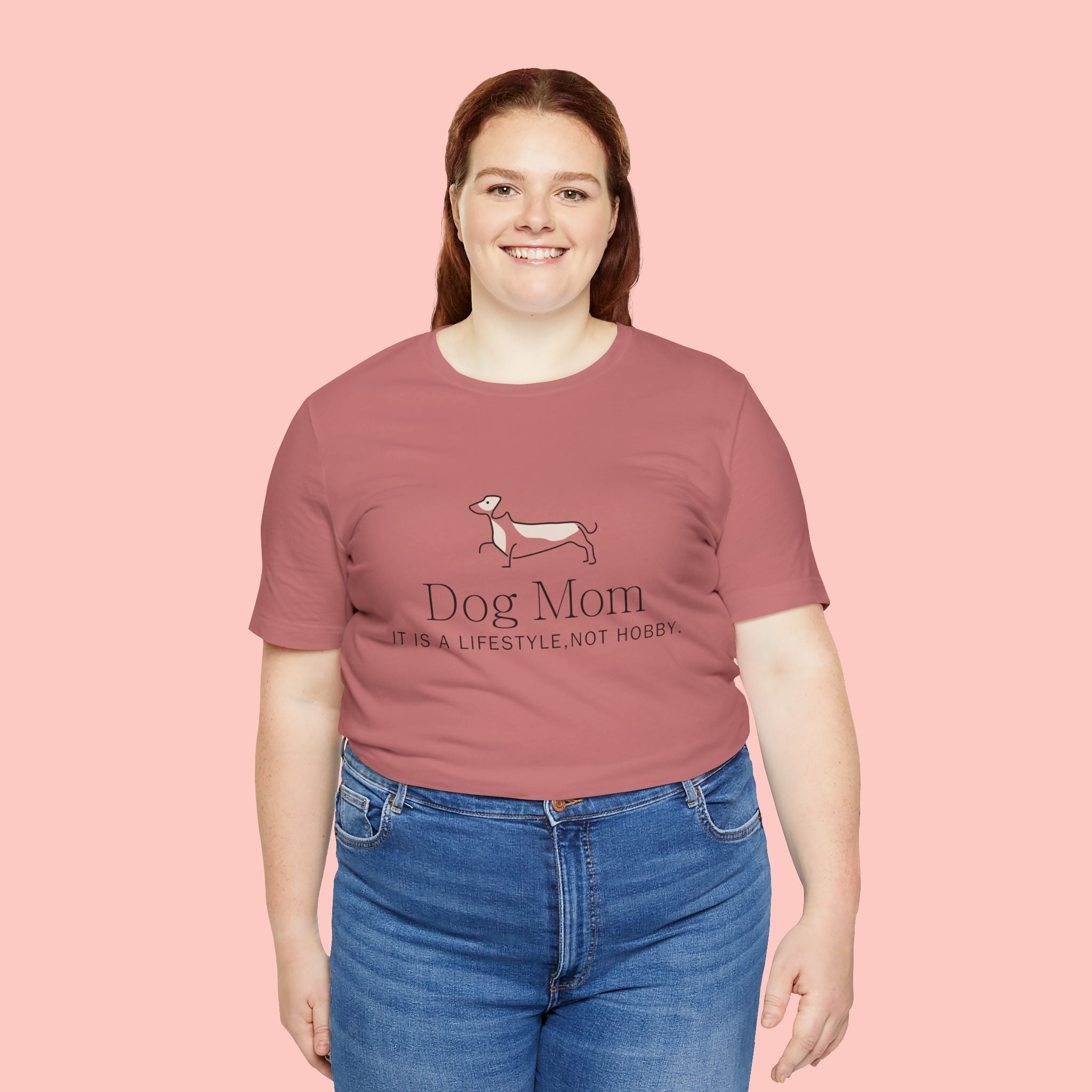 Dog Mom Tee — "Dog Mom: It Is A Lifestyle, Not Hobby" Cute Dachshund Graphic T-Shirt