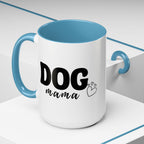 Dog Mama Accent Coffee Mug — Cute Black & White Pet Lover Gift (11/15oz)