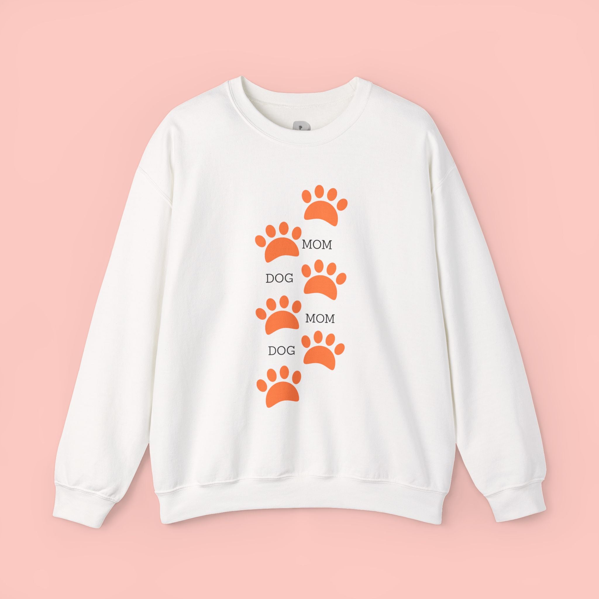 Dog Mom Paw Print Sweatshirt — Cute Pet Lover Crewneck