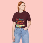 Less People More Dogs T-Shirt – Cute Dog Bowl & Bone Graphic Tee
