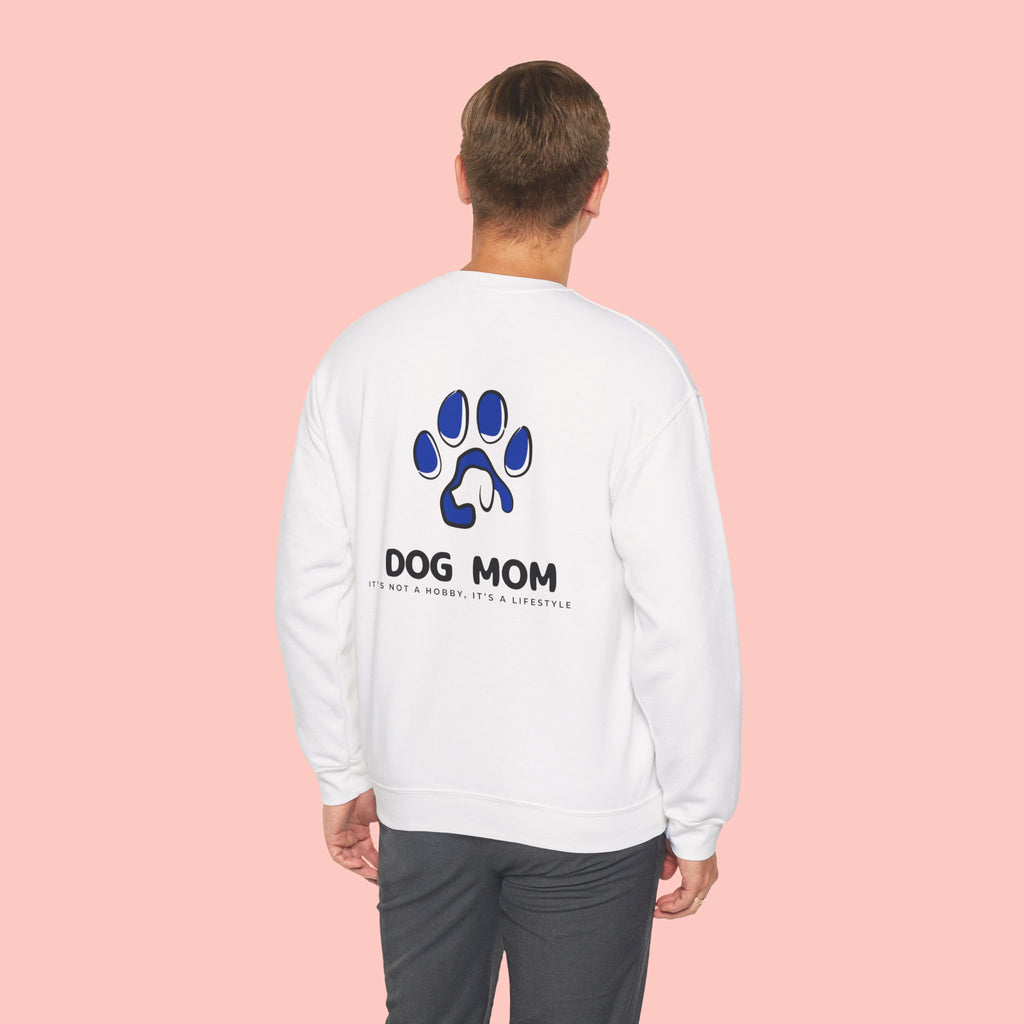Dog Mom Crewneck Sweatshirt — Blue Paw Graphic