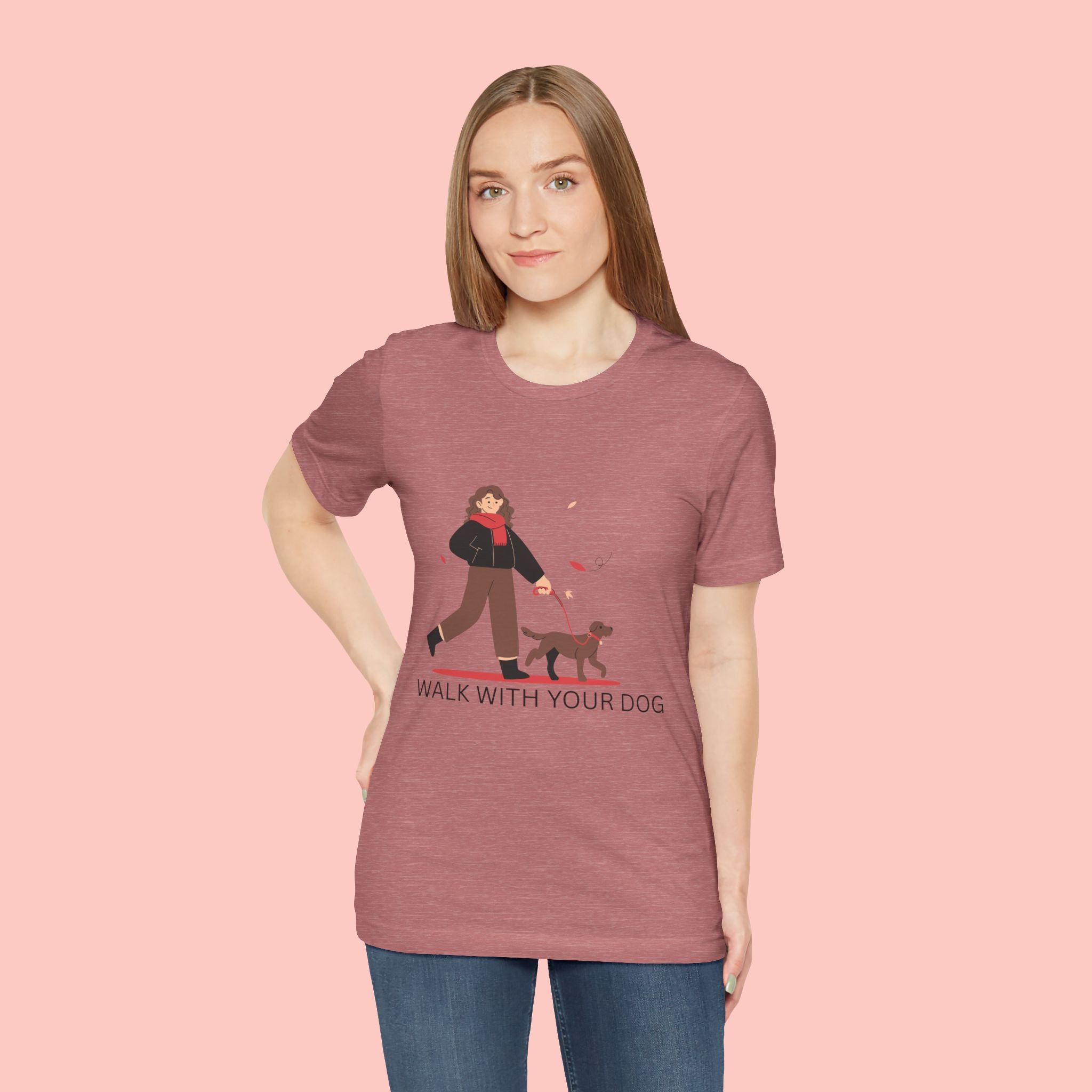 Walk With Your Dog Tee — Cute Dog Walking Graphic T-Shirt