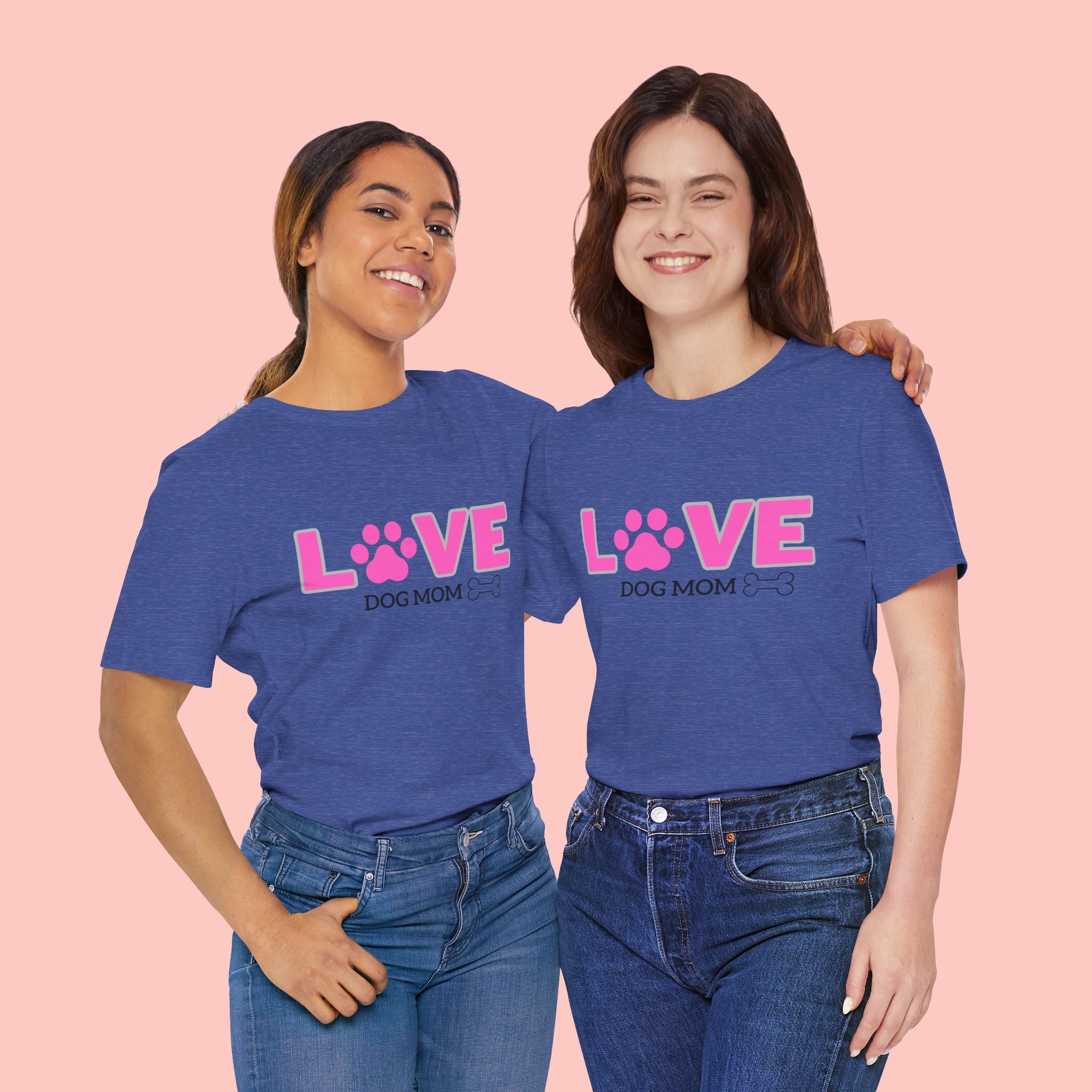 Love Dog Mom T-Shirt — Pink Paw Graphic Tee