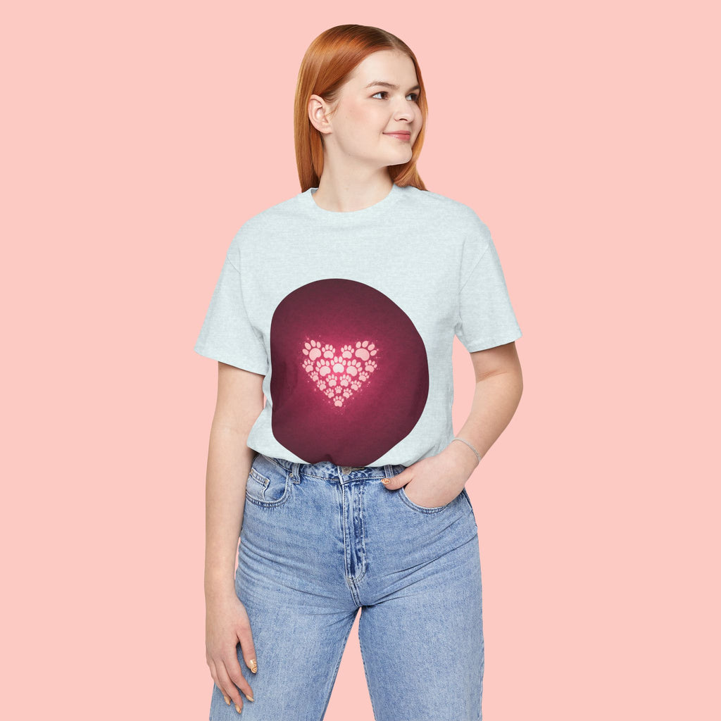 Paw Print Heart T‑Shirt — Cute Pet Lover Tee