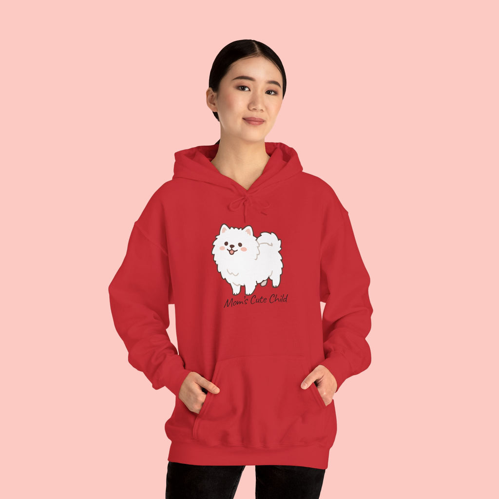Pomeranian 'Mom's Little Child' Hoodie – Cute White Dog Graphic Pullover