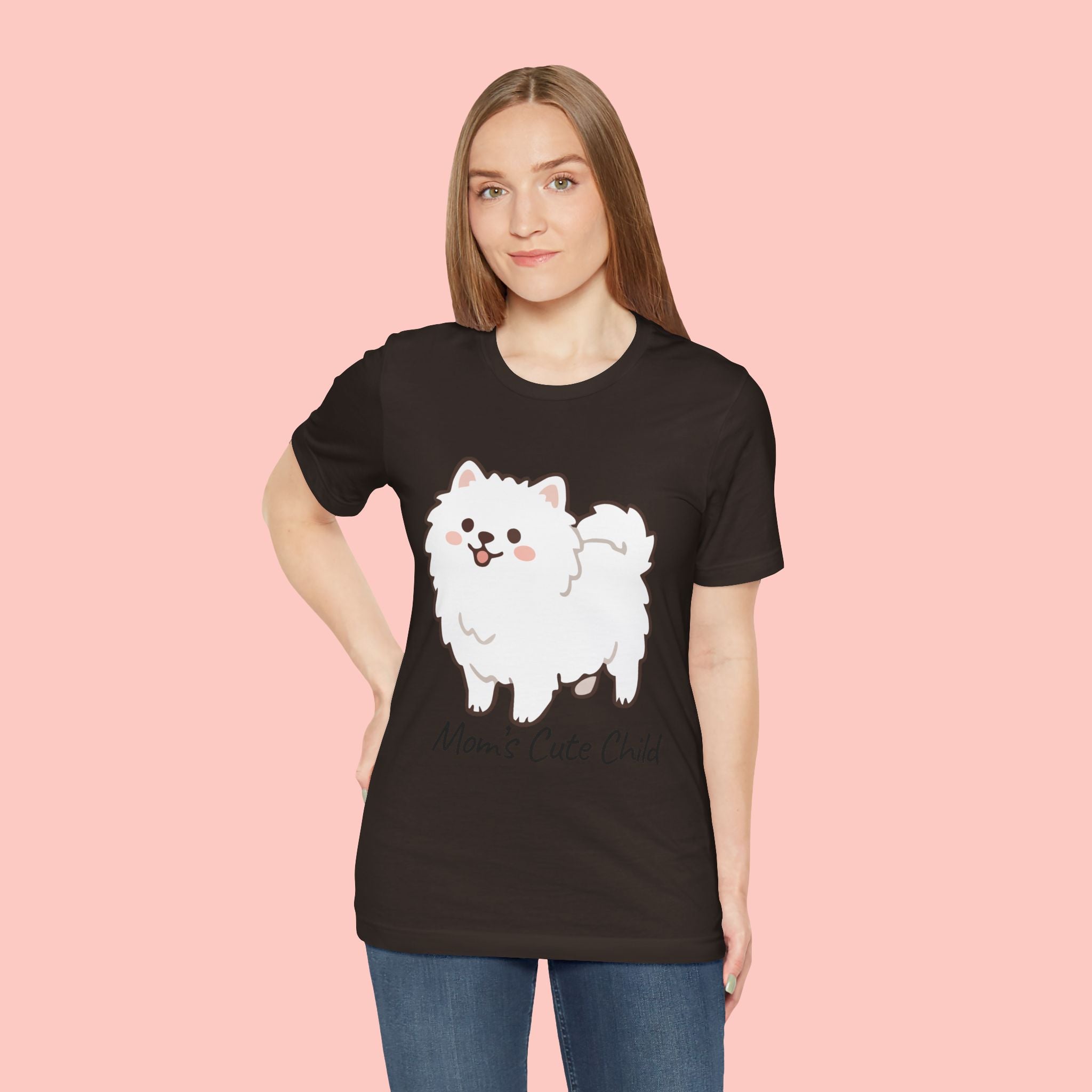 Cute Fluffy Pomeranian Tee — "Mom's Cute Child" Dog T-Shirt