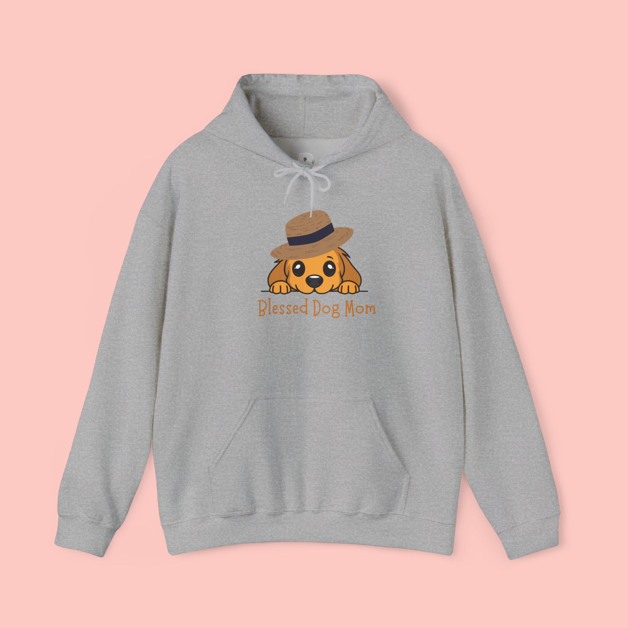 Dog Mom Hoodie - "Blessed Dog Mom" Cute Puppy Hat Sweatshirt