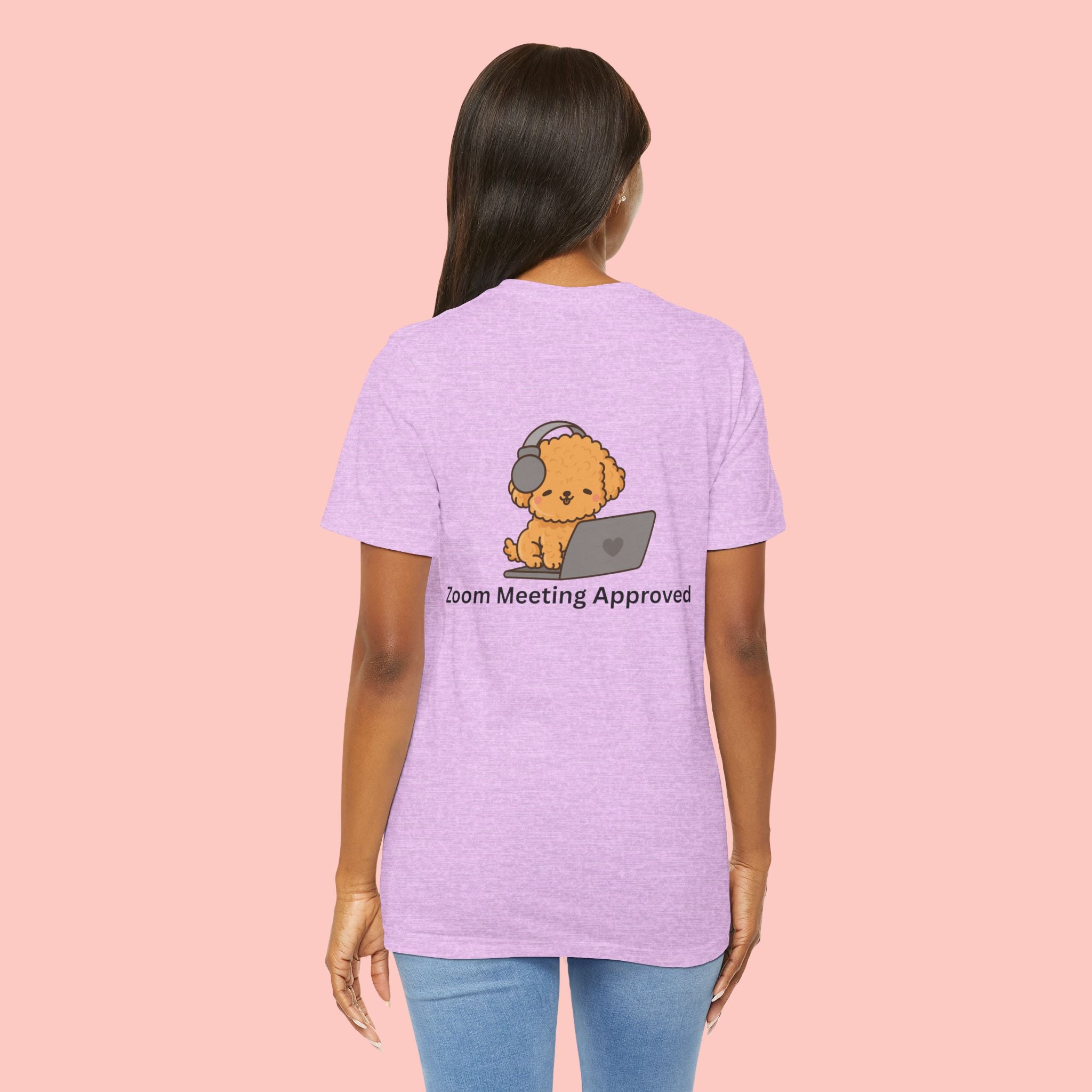 Cute Dog 'Zoom Meeting Approved' Tee - Remote Work Humor T-Shirt