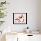 Framed Canvas Print — "First My Dog, Then Everything Else" Corgi Wall Art
