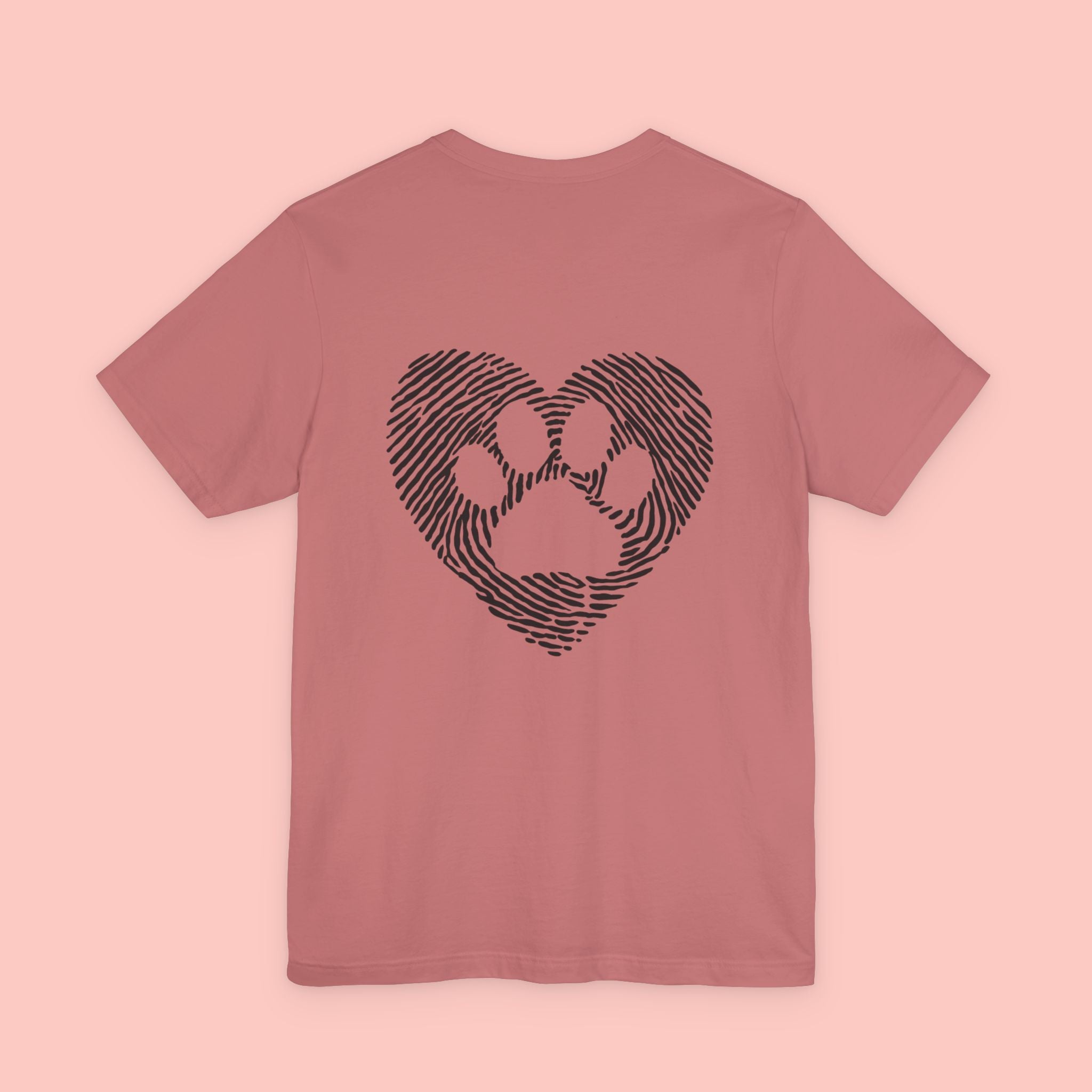 T-Shirt — Heart Pawprint Fingerprint Design (Pet Lover Gift)
