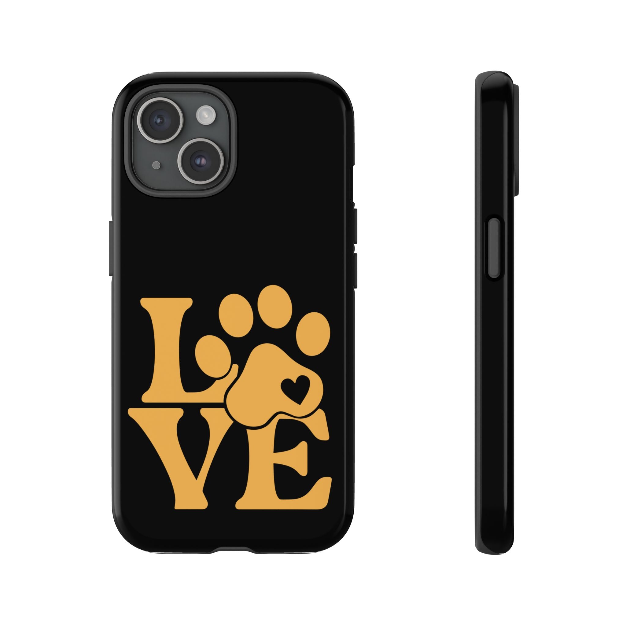 Phone Case — LOVE Paw Print Design (Pet Lover Protective Case)
