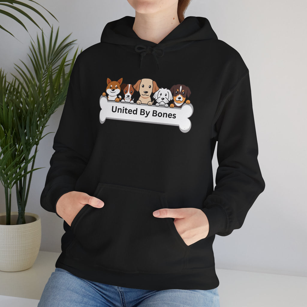 United By Bones Hoodie — Cute Cartoon Dogs Paw Bone Graphic Sweatshirt