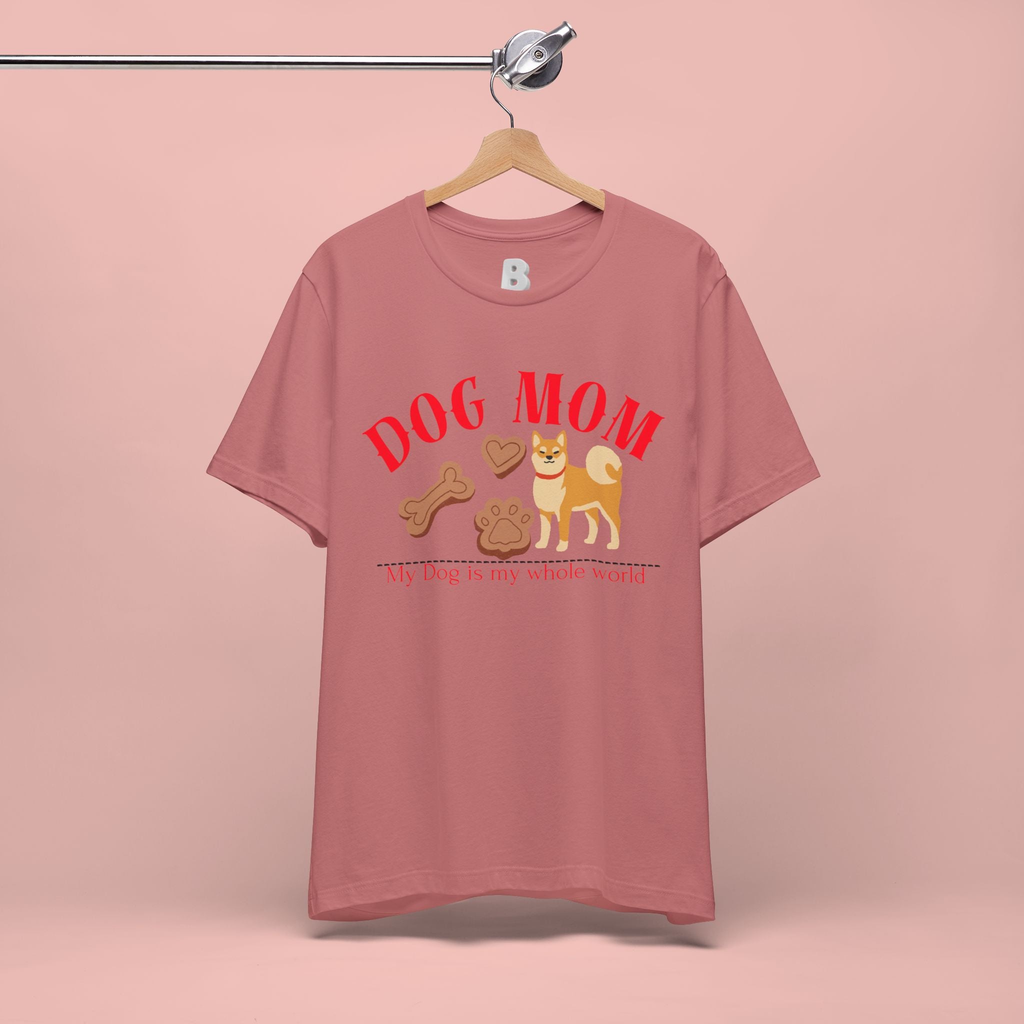 Dog Mom T-Shirt — Cute Shiba & Treats “My Dog Is My Whole World” Tee