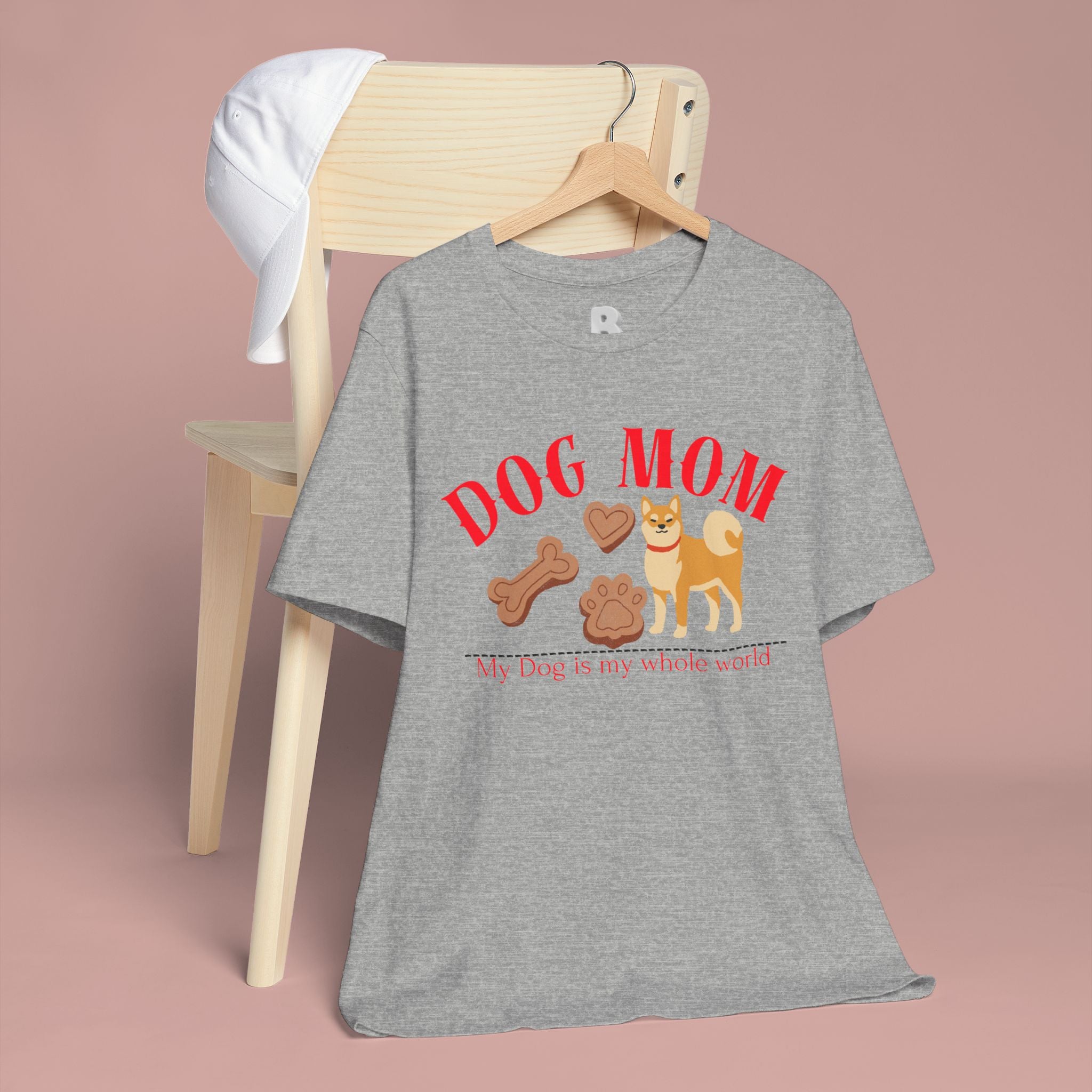 Dog Mom T-Shirt — Cute Shiba & Treats “My Dog Is My Whole World” Tee
