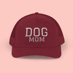 Dog Mom Trucker Cap — Rhinestone Lettering Snapback Hat