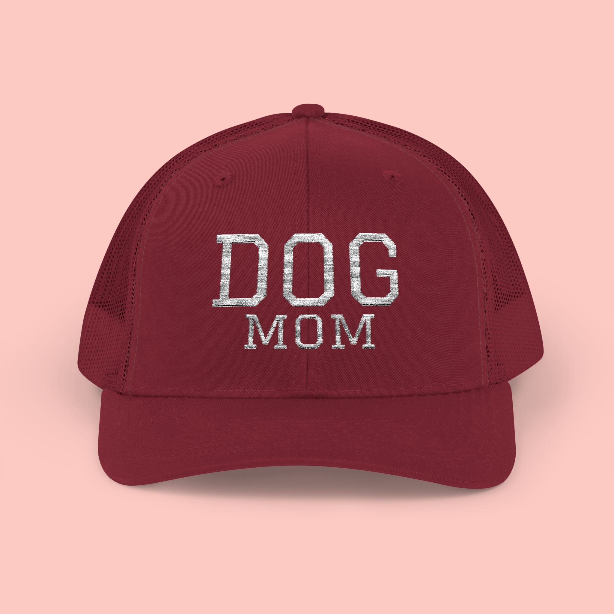 Dog Mom Trucker Cap — Rhinestone Lettering Snapback Hat