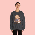 Cozy Reading Puppy Sweatshirt — "Paw Prints On My Soul" Crewneck