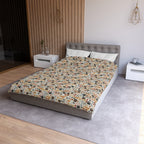 Cat Paw Print Duvet Cover — Cute Cartoon Cats & Paws Microfiber Bedding