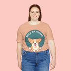 Stay At Home Dog Mom T-Shirt — Cute Corgi Graphic Tee