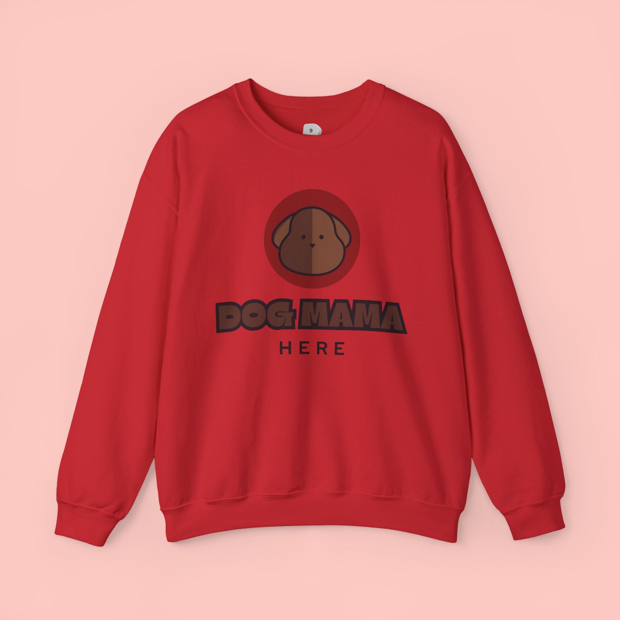 Dog Mama Crewneck Sweatshirt – Cute Brown Pup Graphic ‘Dog Mama’ Design